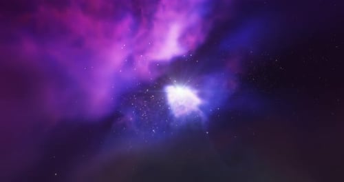 Animated Nebula with Pulsating Light and Starfield Background