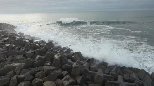 Background Textured Sea Storm aerial view 4 K