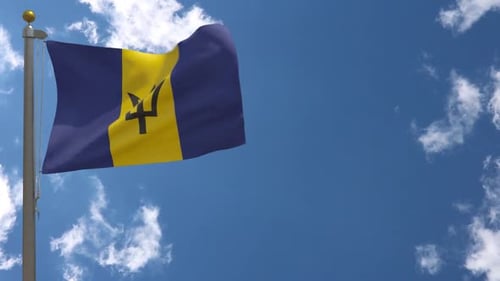 Barbados-Flagge am Fahnenmast