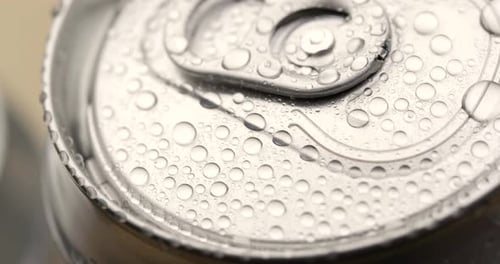 Macro Shot of Wet Refreshing Soda Can