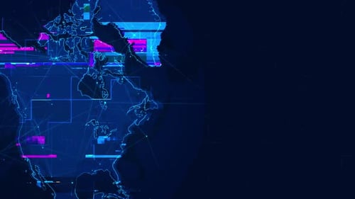 Mapa de falha digital abstrata na América do Norte