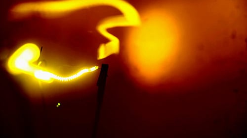 Light Bulb Filament Glows Brightly