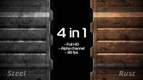 Industrial Metal Door Transition with Steel and Rust Textures