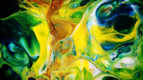 Abstract Fluid Paints Swirling Together in Mesmerizing Motion