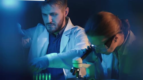 Scientists are Analyzing Samples in Medical Research Laboratory