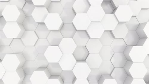 Abstract White Hexagon Grid Undulating Loop Background