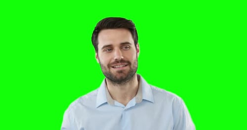 Man touching digital screen