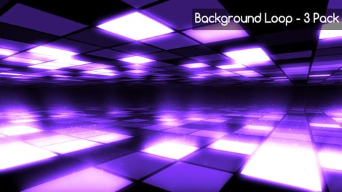 Dynamic Glowing Purple Checkerboard Floor and Ceiling Animation