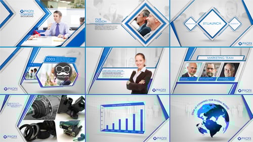 Corporate Business Presentation with Dynamic Geometric Transitions