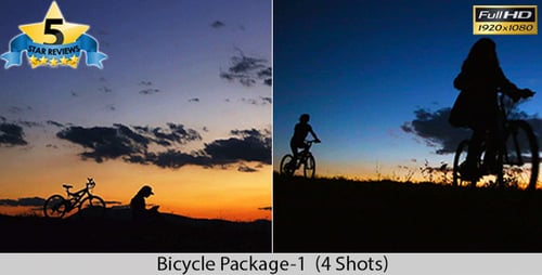 Bikers Ride Silhouetted on Hill During Sunset