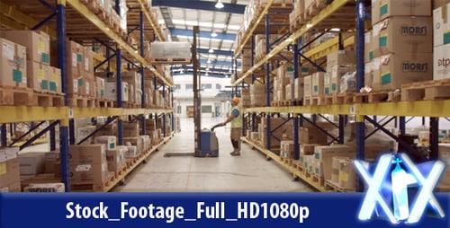 Warehouse Worker Using Pallet Jack and Forklift