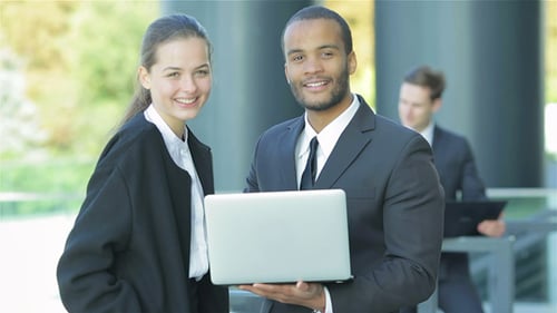 Business Woman Standing In The Street