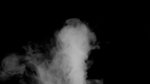 White Smoke Plume Alpha Channel Looping Effect