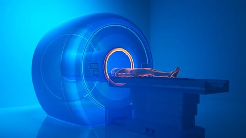 Medical imaging machine concept. X-ray, CT, MRI, PET scan. Patient diagnosis.