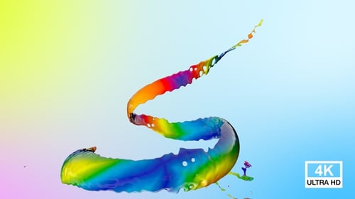 Verdrehte mehrfarbige Farben Splash V4 4K