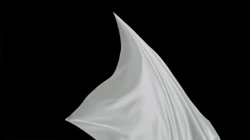 Light Gray Cloth Flowing on Black Background