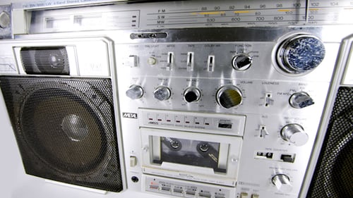 Close Up of a Vintage Boombox Audio Player