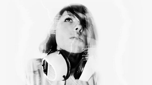 Abstract Portrait of Woman in Black and White