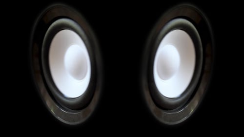 Speakers Vibrating Sound System Close-Up