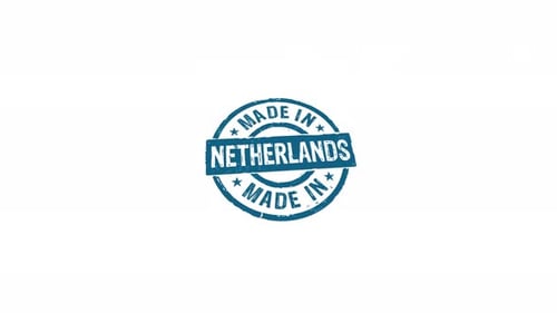 Made in Netherlands stamp and stamping isolated animation