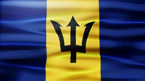 Realistic Waving Flag of Barbados Loop Animation