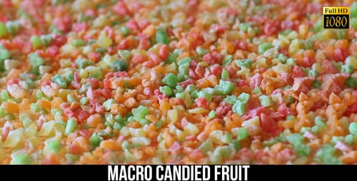 Colorful Candied Fruit Pieces Rotating