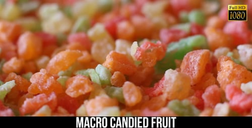 Colorful Crystalized Fruit Close-Up Food Footage