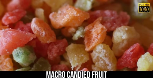 Close Up of Colorful Candied Fruit Pieces