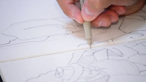 Pencil of Sketcher Paint in a Book