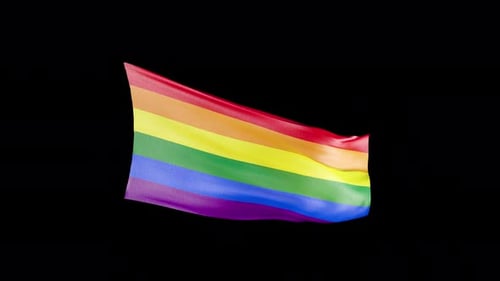Vibrant Waving Rainbow Pride Flag Loop