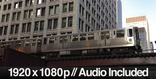El Train in Downtown Chicago - Elevated Train