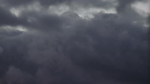 Dark Grey Storm Clouds Moves in the Sky