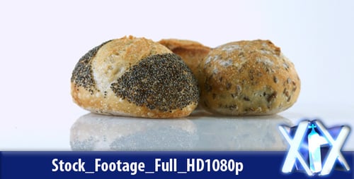 Close Up of Three Different Seeded Bread Rolls