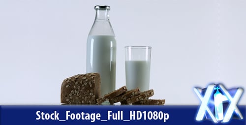 Milk and Bread Still Life on White