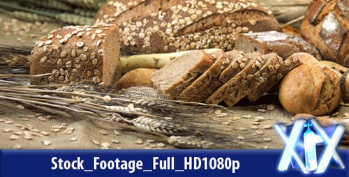 Variety of Rustic Breads with Wheat Stalks
