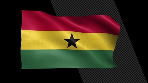 Waving Ghana National Flag Seamless Loop