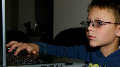 Boy Playing At The Computer At Night 2