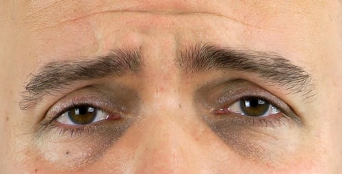 Close Up of Man's Eyes Moving and Blinking