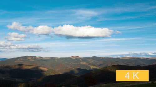 Clouds Time Lapse Over Mountain Landscape