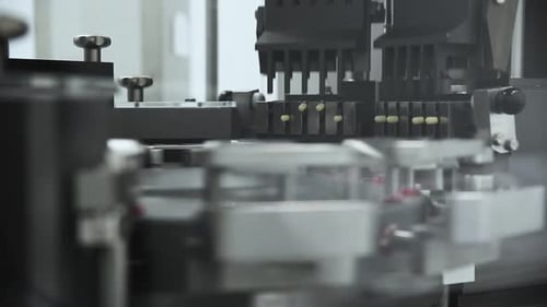 Pills Producing Machine During Operation