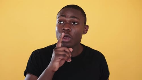 Doubtful Expression Hard Choice Thinking Black Man