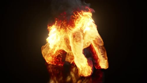 Intense Fire Element Logo Reveal Animation