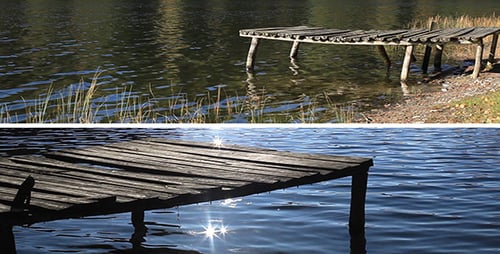 Alte Brücke über den See (2er-Pack)