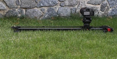 Camera on Slider on Green Grass