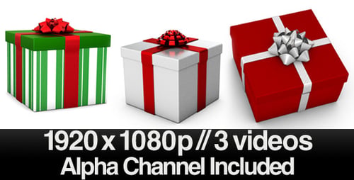 Regalo de Navidad con lazo - Serie de 3 + Alpha