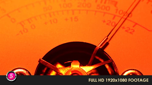 Analog Meter Needle Moving with Orange Glow