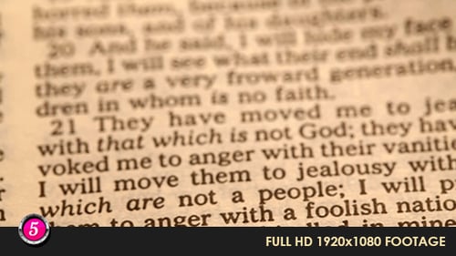 Close Up of Bible Pages and Spine