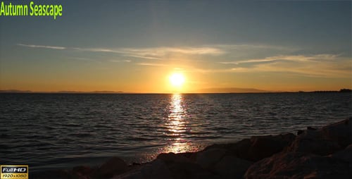 Golden Sunset over Ocean Horizon at Twilight