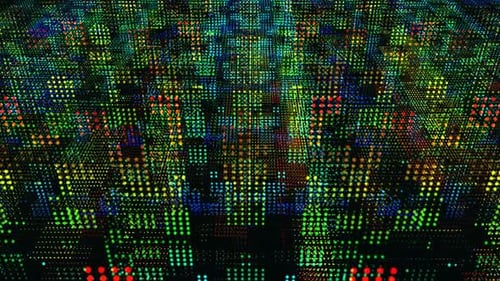 Vibrant Digital Geometric Dot Grid Seamless Loop