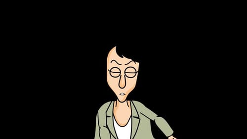 Animated Cartoon Character with Expressive Reactions